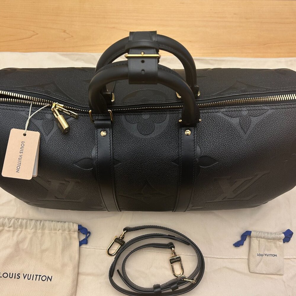 Louis Vuitton Keepall 45 Bandouliere Empriente Leather Noir (M45532) - Picture 3 of 4